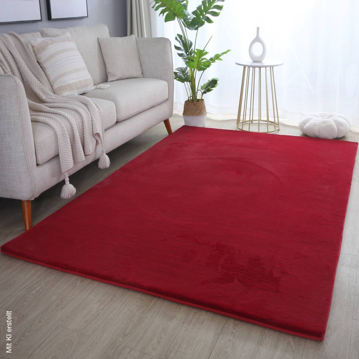 Ayyildiz Teppich POUFFY rot B/L: ca. 140x200 cm