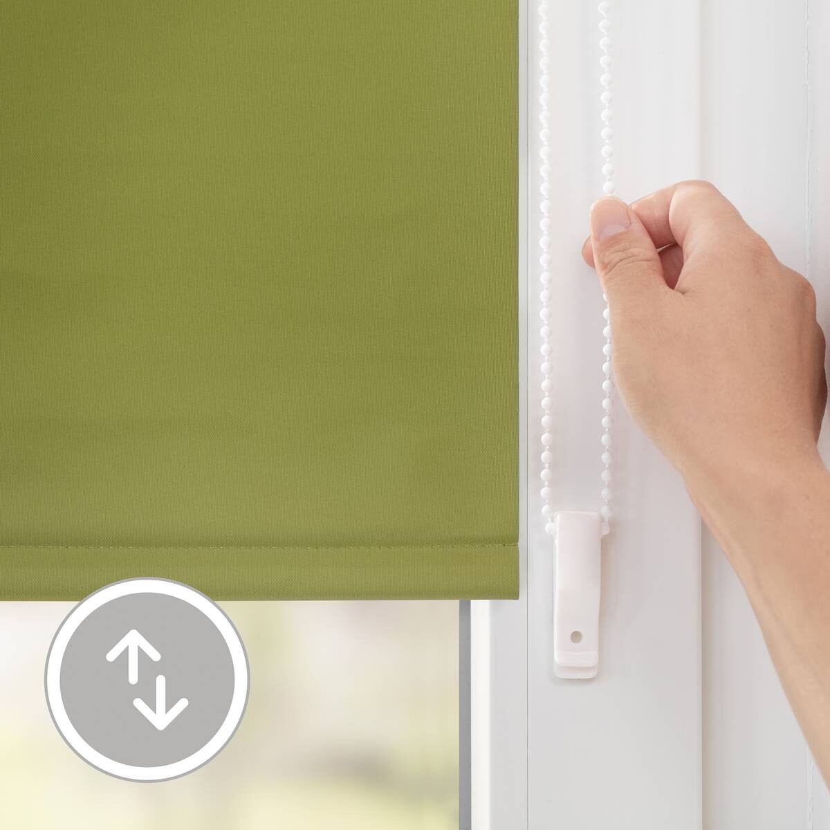 LICHTBLICK Thermo Klebe-/Klemmrollo Verdunklungsqualität grün B/L: ca. 80x150 cm