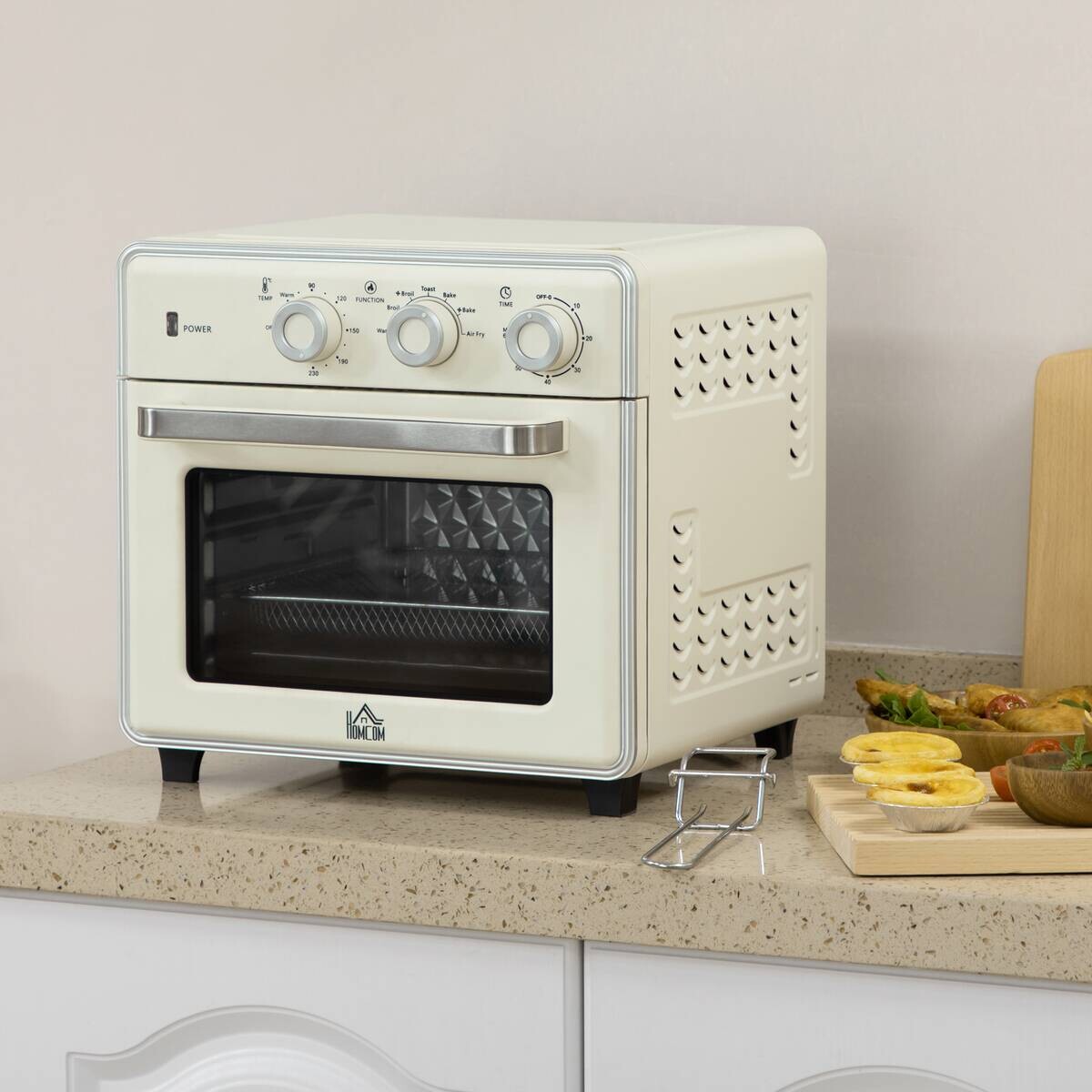 HOMCOM Küchengerät 800-152V90CW cremeweiß Edelstahl B/H/L: ca. 37,7x36x34,5 cm