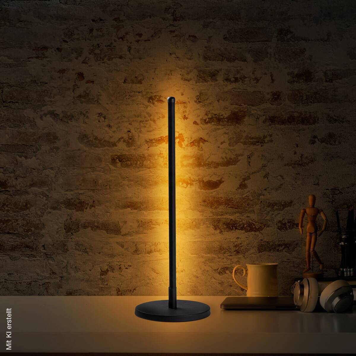 Opviq LED-Tischleuchte schwarz B/H/T: ca. 18x51x18 cm