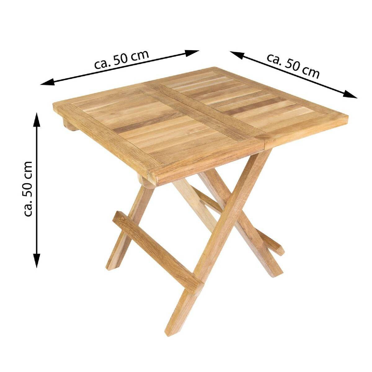 VCM Gartentisch braun Holz B/H/L: ca. 50x50x50 cm