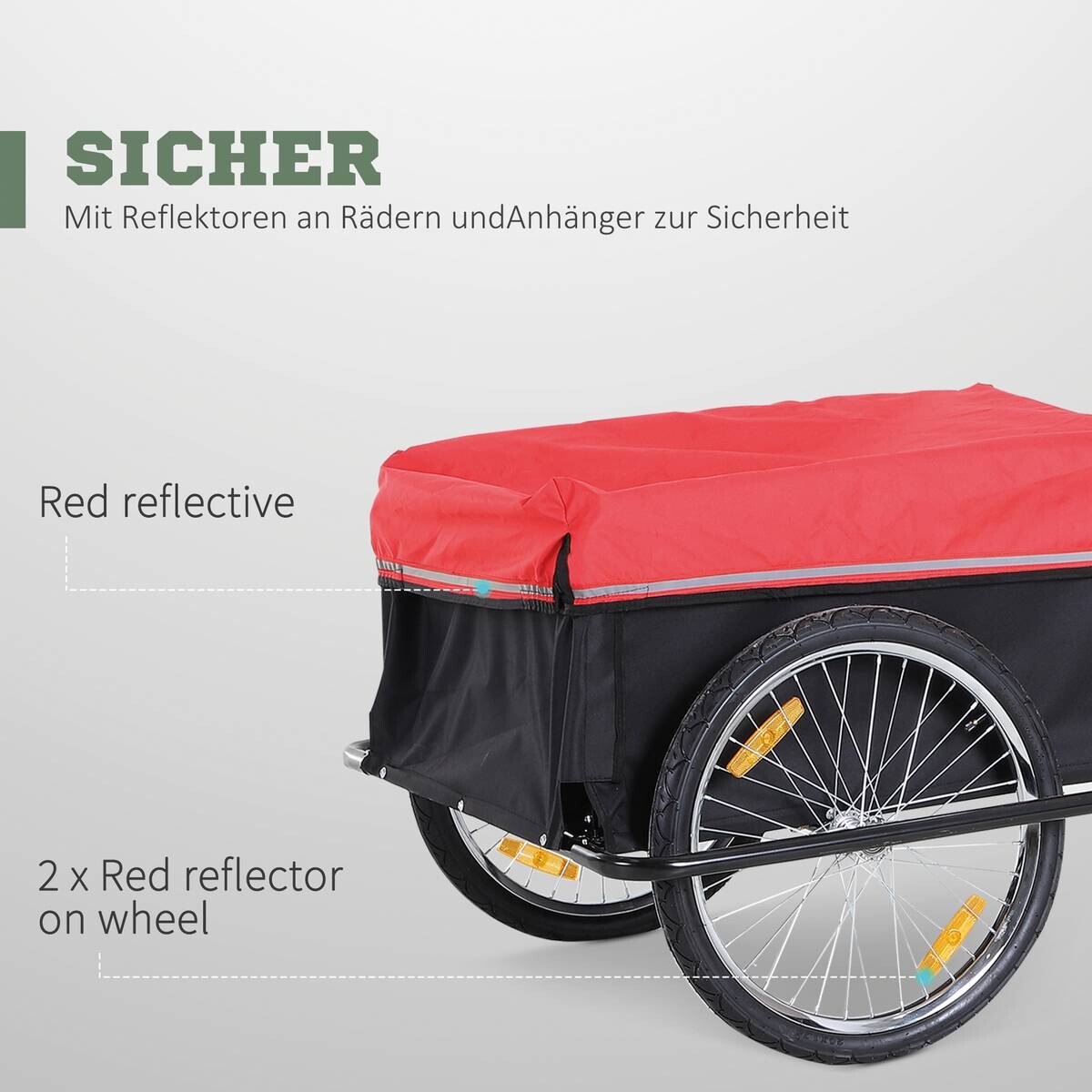 HOMCOM Fahrradanhänger schwarz schwarz B/H/L: ca. 88x60x140 cm