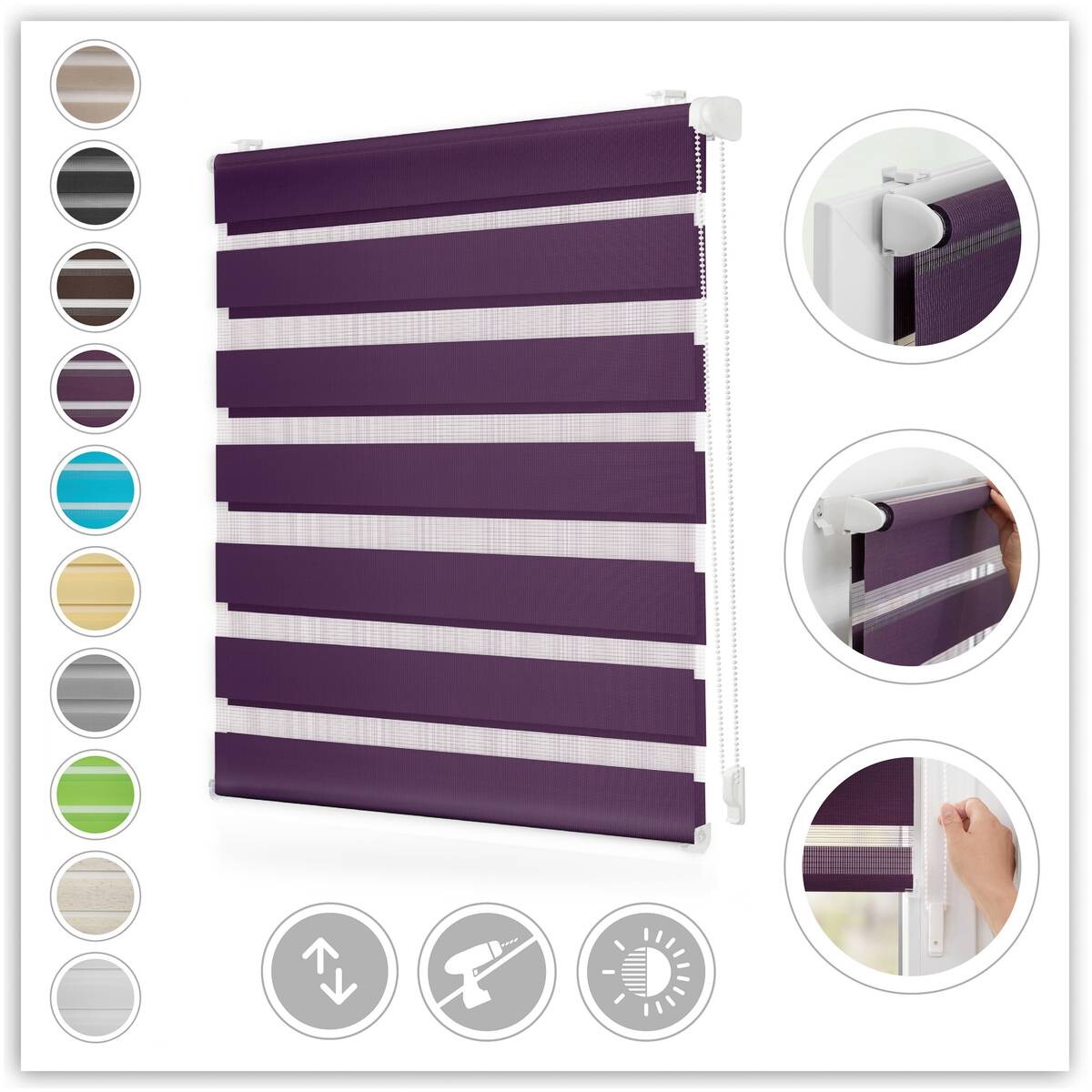 LICHTBLICK Doppelrollo Duo brombeer B/L: ca. 50x150 cm
