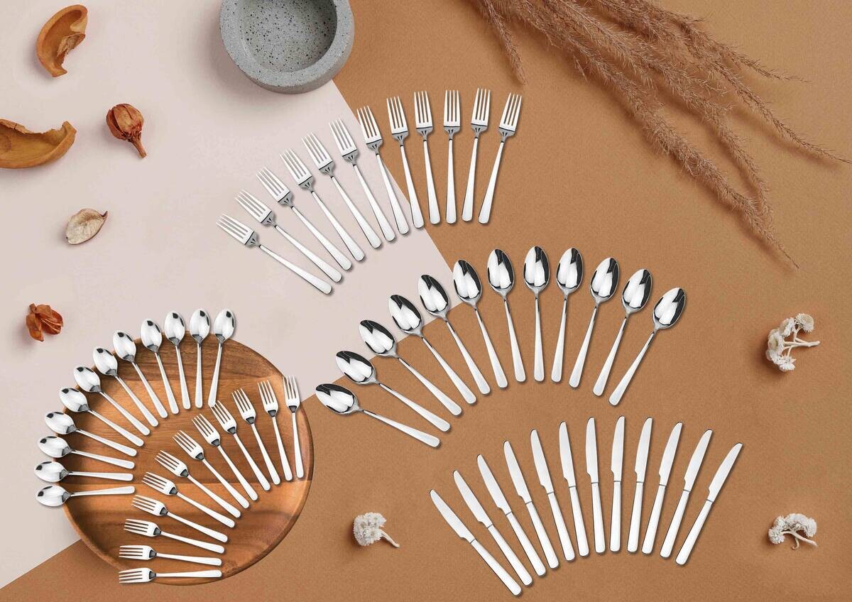 Besteckset silber Edelstahl 60 tlg.