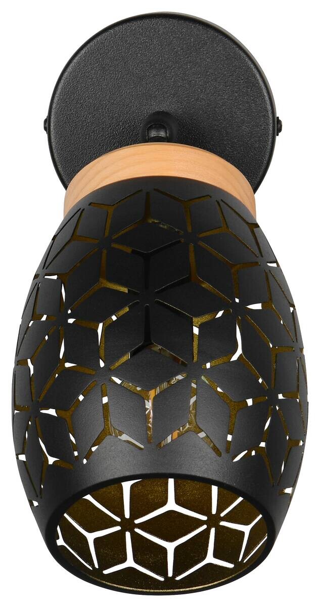 Reality Spots Bidar schwarz gold Metall B/H: ca. 12x27 cm E14 1 Brennstellen