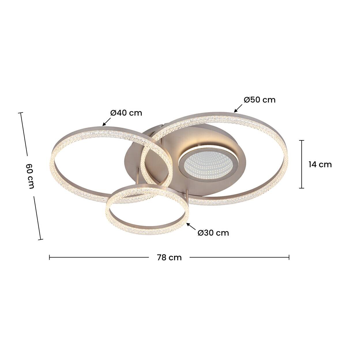 Nolo LED-Deckenleuchte champagner Metall