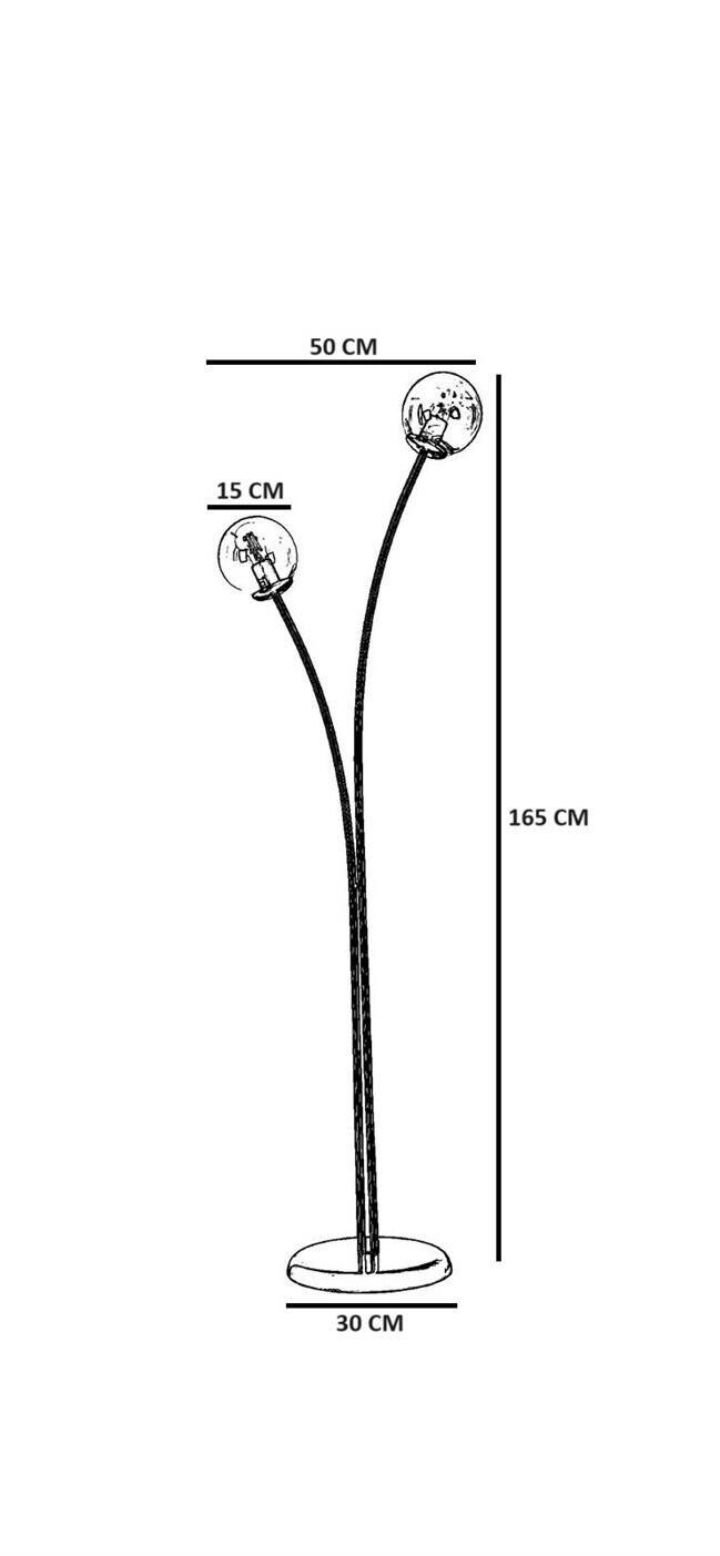 Opviq Stehleuchte schwarz weiß Metall Glas B/H/L: ca. 30x165x50 cm E27 1 Brennstellen