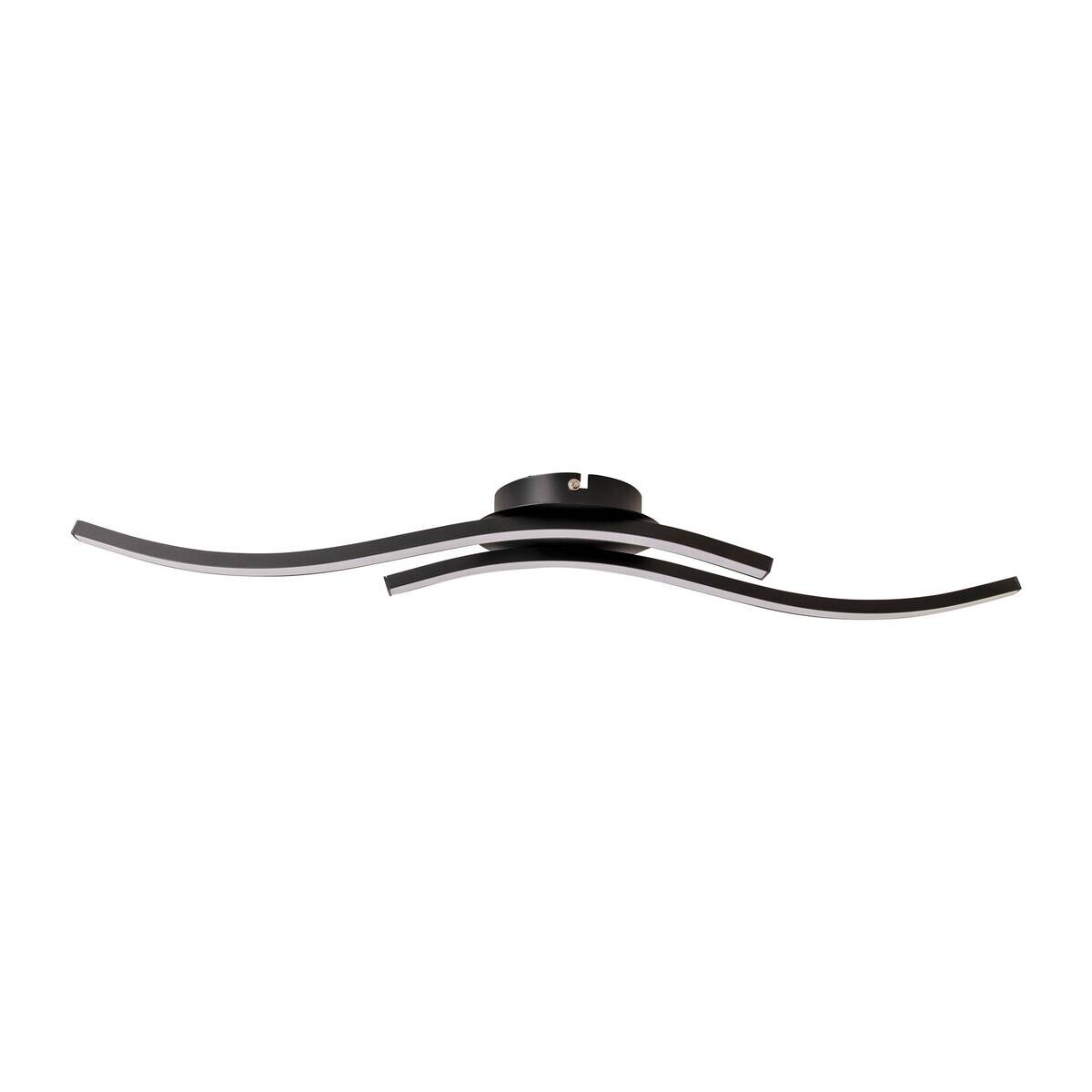 Näve Leuchten Deckenleuchte 1383122 schwarz Kunststoff Metall B/H/T: ca. 13x7,3x65 cm null 2 Brennstellen