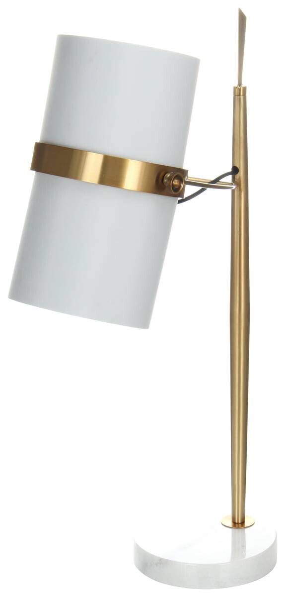 Kayoom Tischleuchte Novum 210 weiß gold Metall Marmor B/H/T: ca. 25x69x29 cm E27 1 Brennstellen