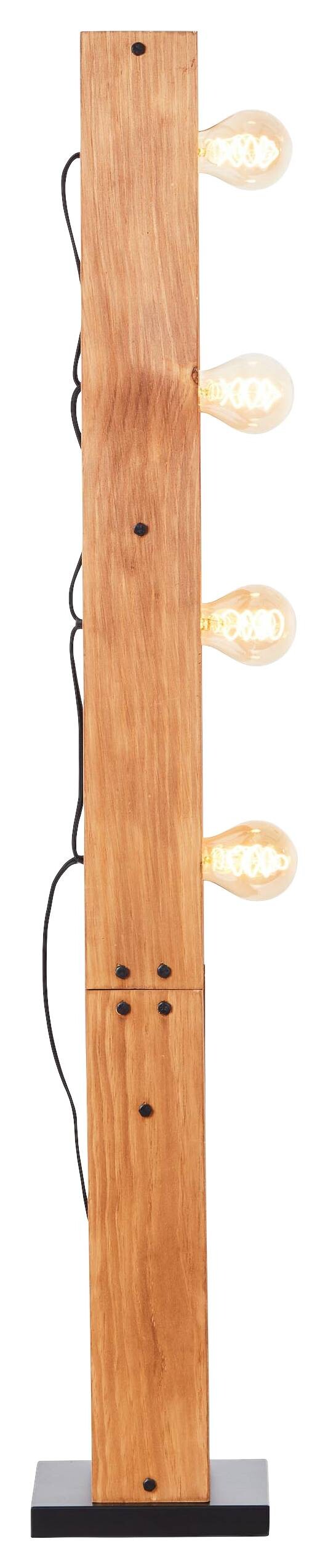Brilliant Stehlampe Calandra 93122/76 schwarz natur Metall Holz B/H/T: ca. 20x125,5x20 cm E27 4 Brennstellen