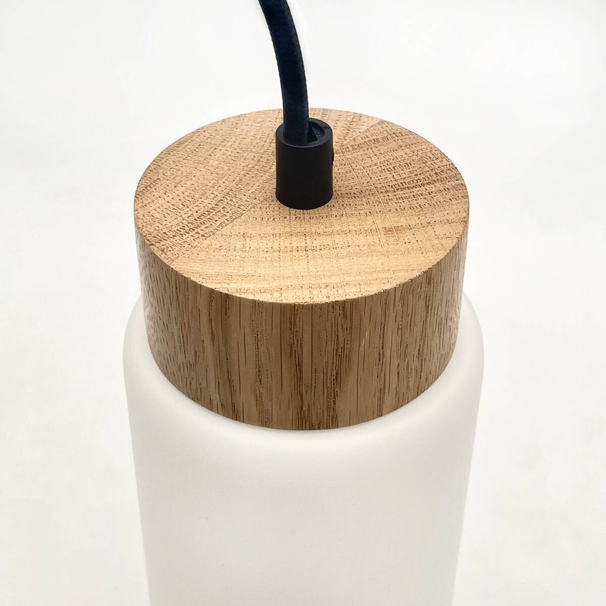 Lamkur Hängeleuchte Marcus schwarz Stahl Holz Glas B/H/L: ca. 105x20x20 cm E27 5 Brennstellen