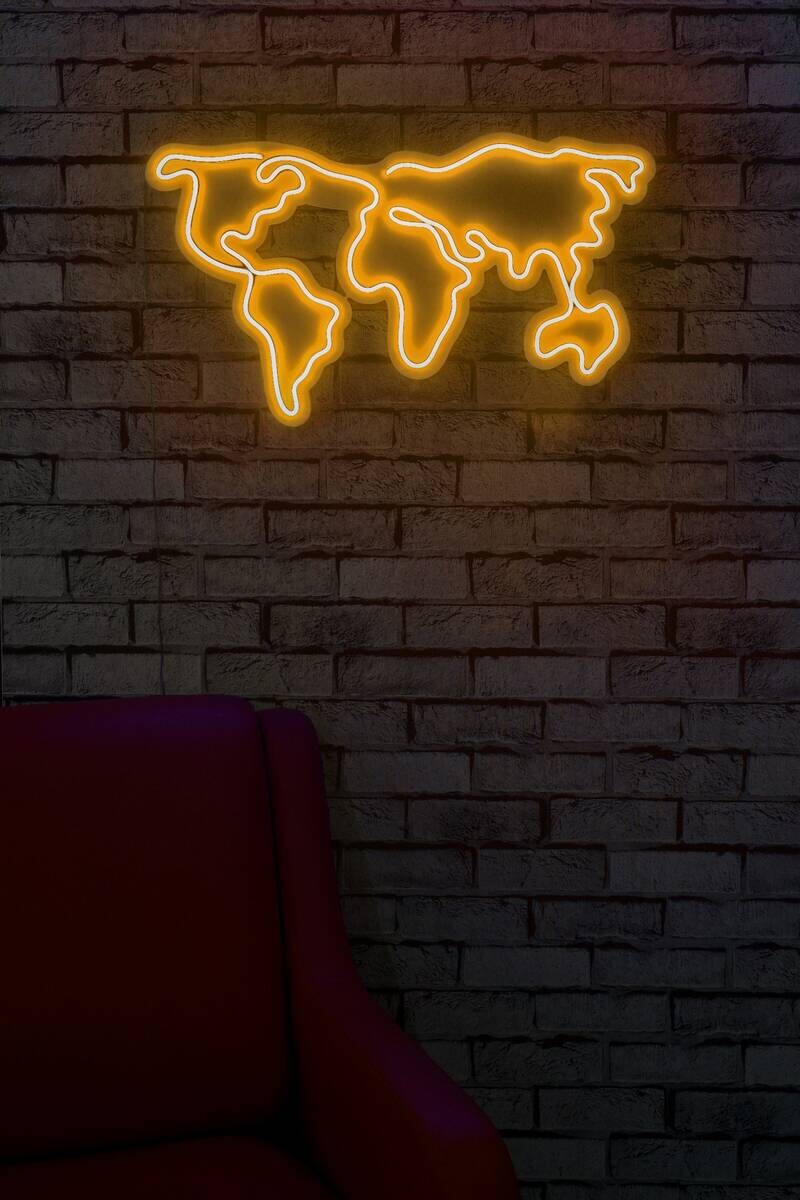 Opviq LED-Wandleuchte gelb PVC B/H/T/L: ca. 66x38x2x66 cm