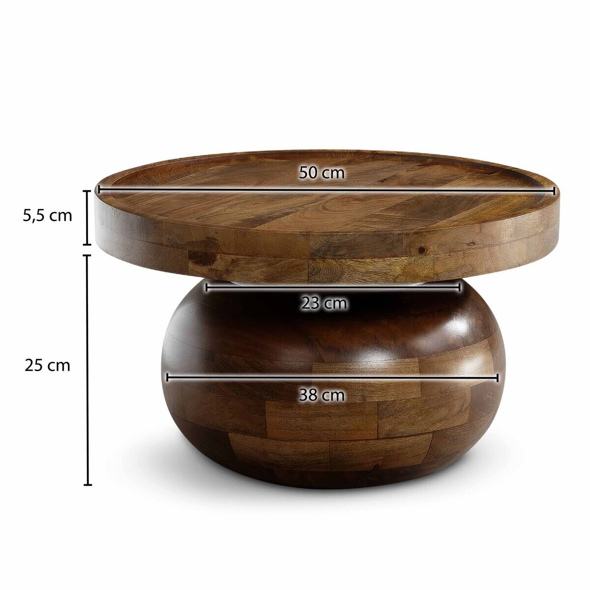 Couchtisch braun H/D: ca. 31x50 cm