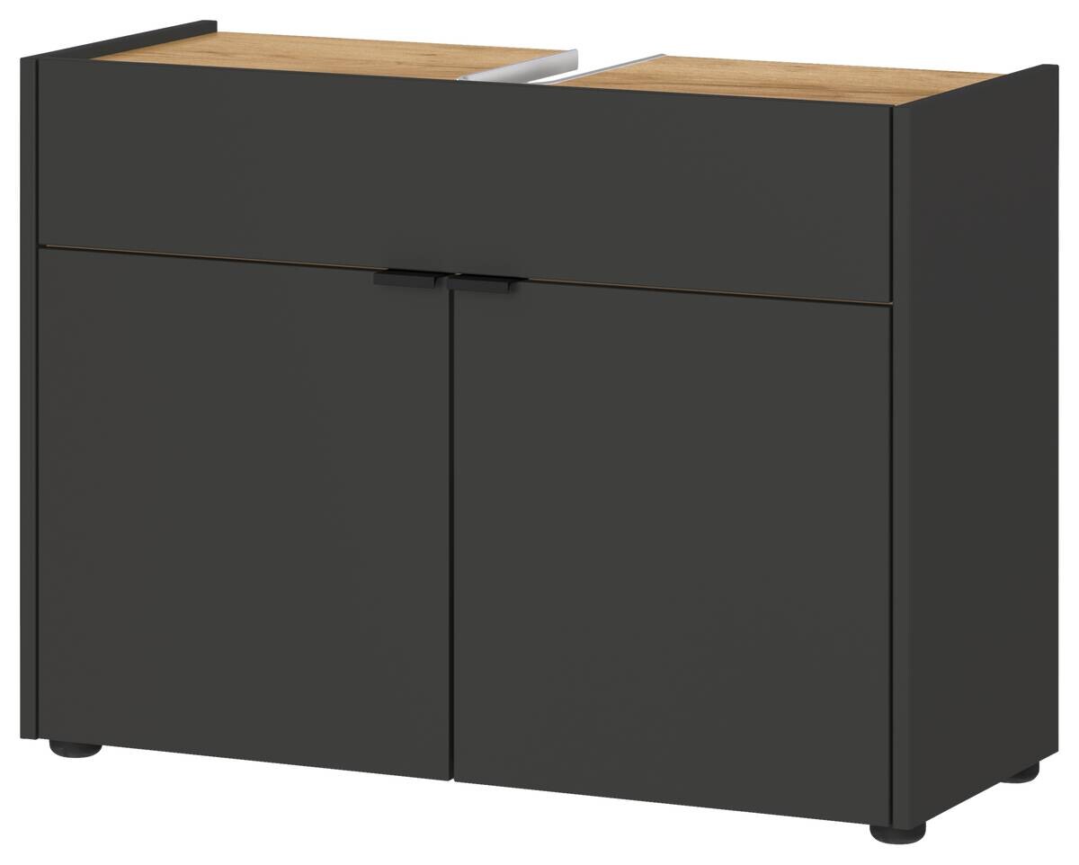 Waschbeckenunterschrank 4497-549 Graphit Eiche Navarra Nachbildung B/H/T: ca. 80x60x34 cm