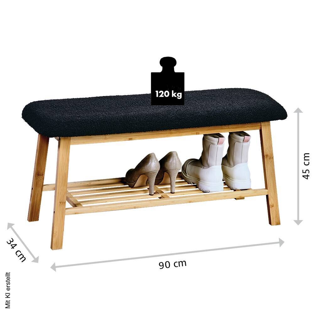 Kesper Schuhregal natur Bambus B/H/L: ca. 39,5x12,5x96 cm