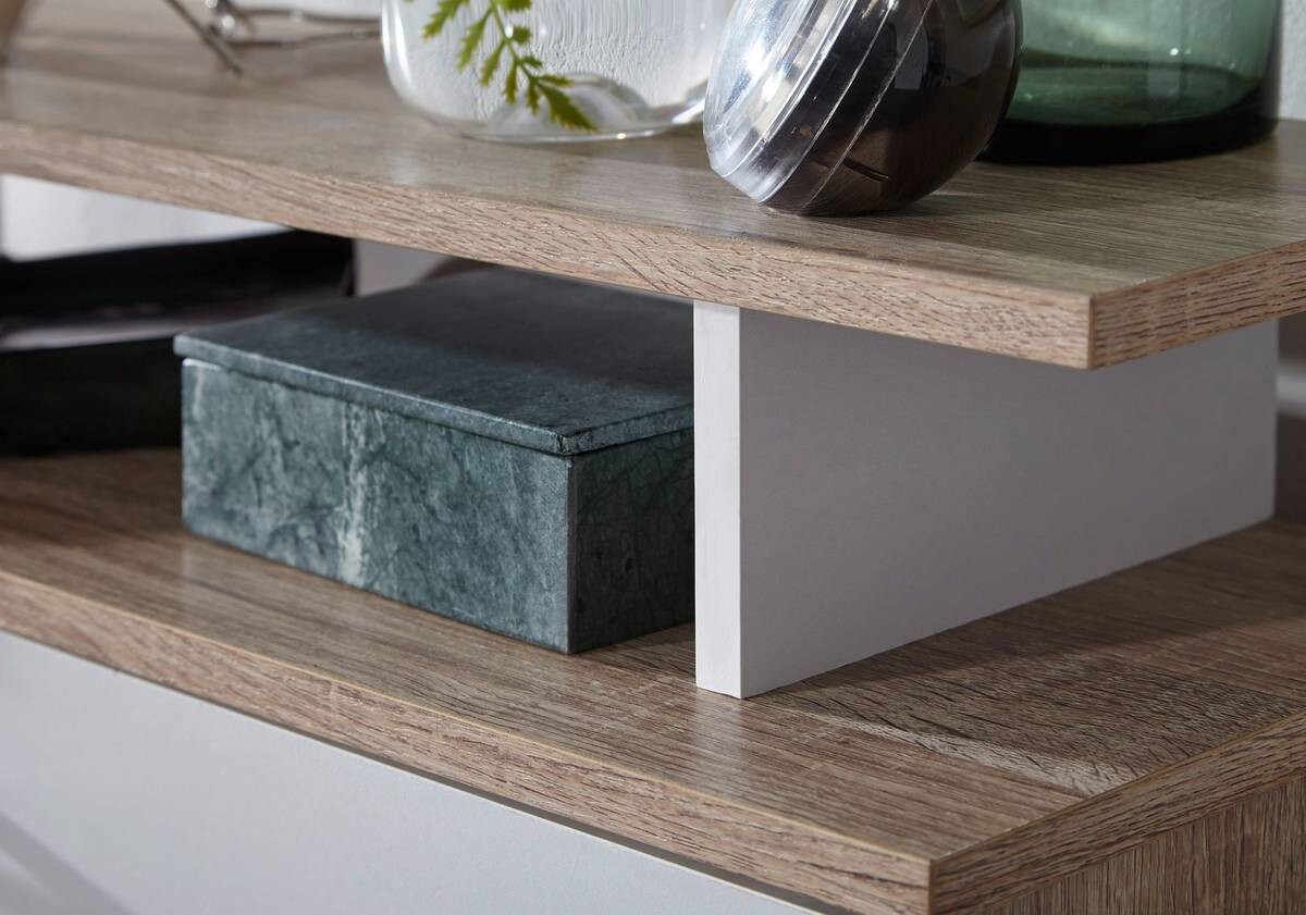 Schuhschrank Eiche Sonoma Nachbildung weiß B/H/T: ca. 80x95x24 cm
