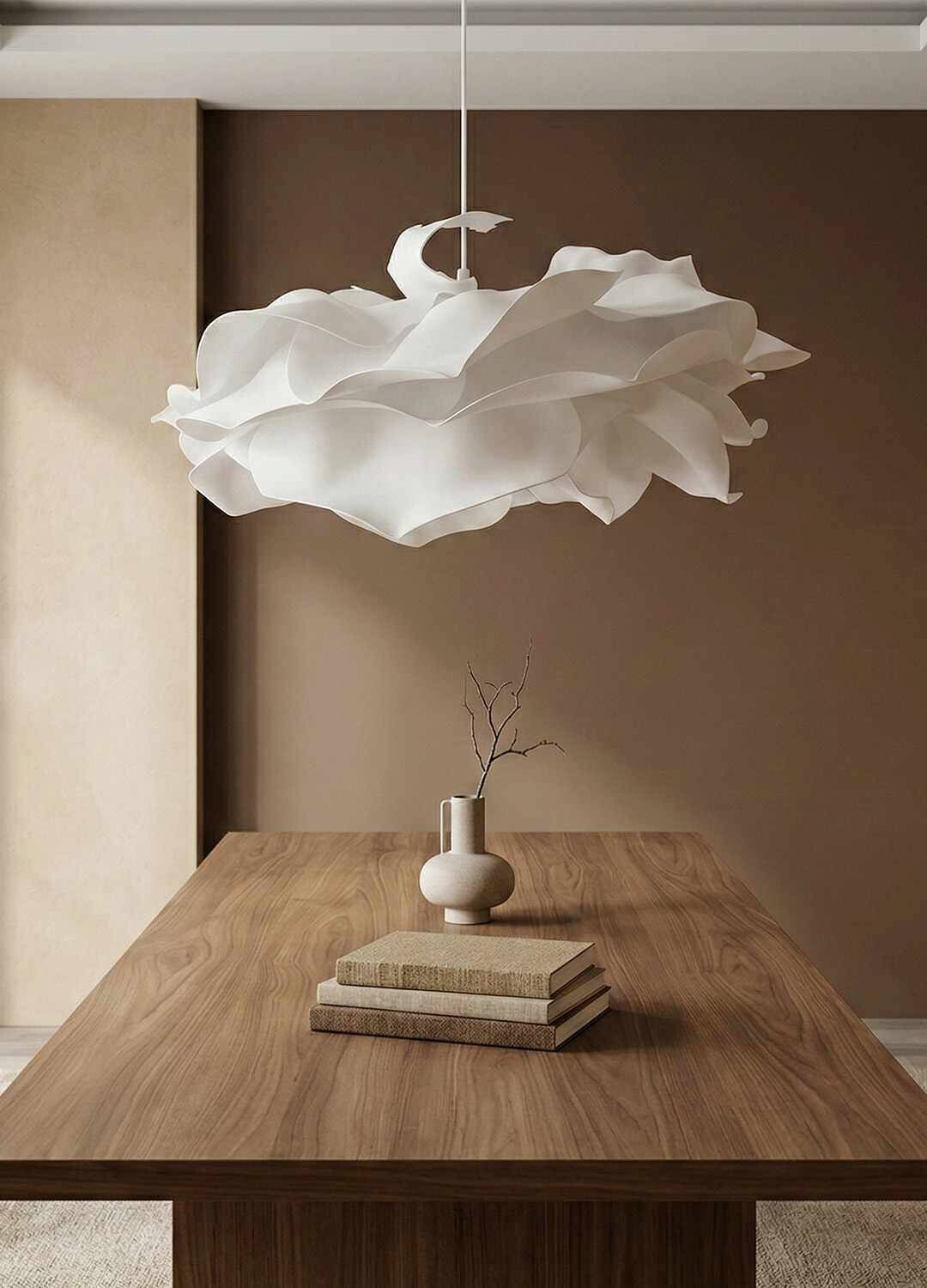 Opviq Pendelleuchte weiß Kunststoff B/H/T/L/D: ca. 58x85x58x58x58 cm E27 1 Brennstellen