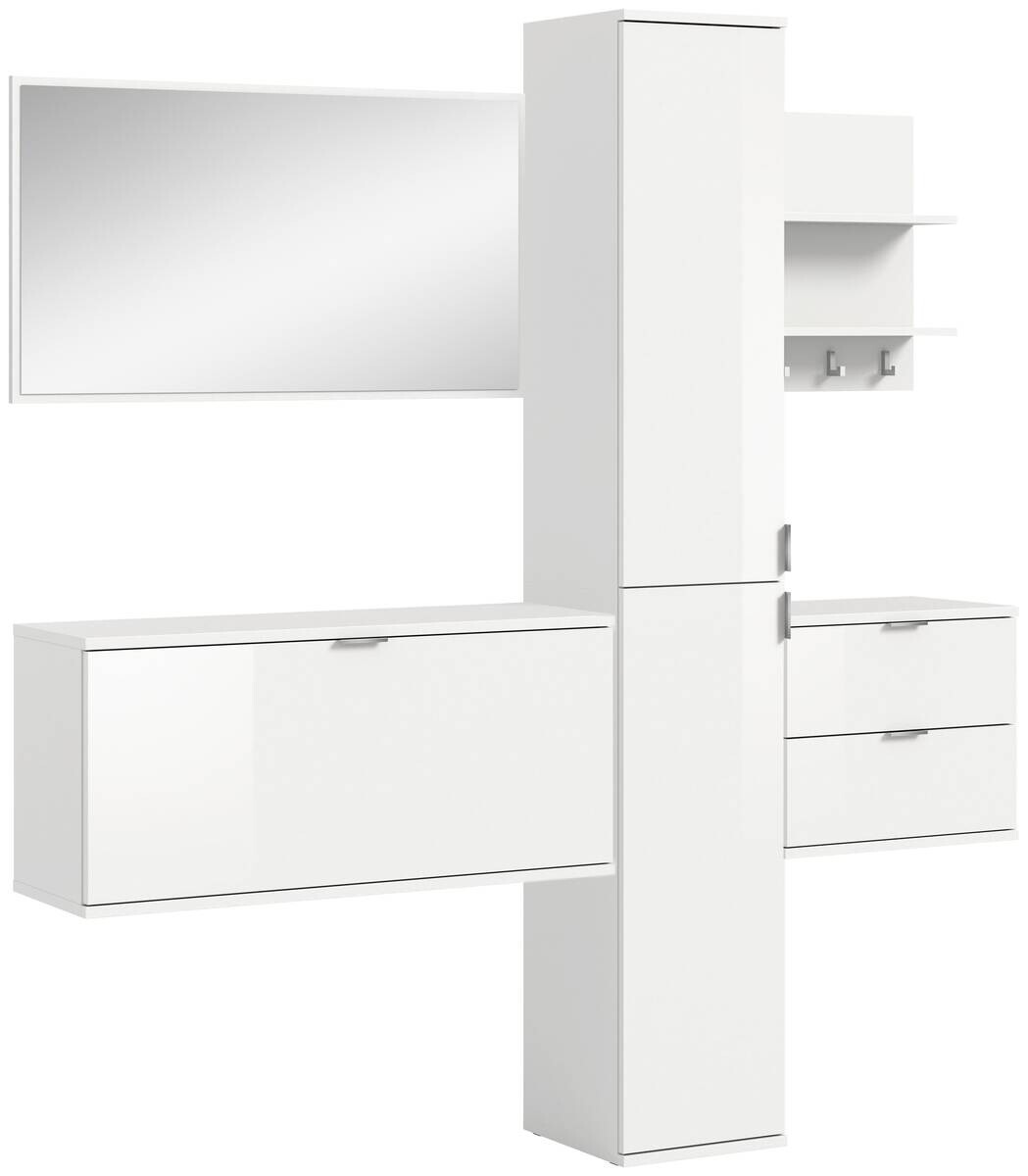 Garderobe PROJEKT X weiß weiß Hochglanz B/H/T: ca. 174x191x37 cm