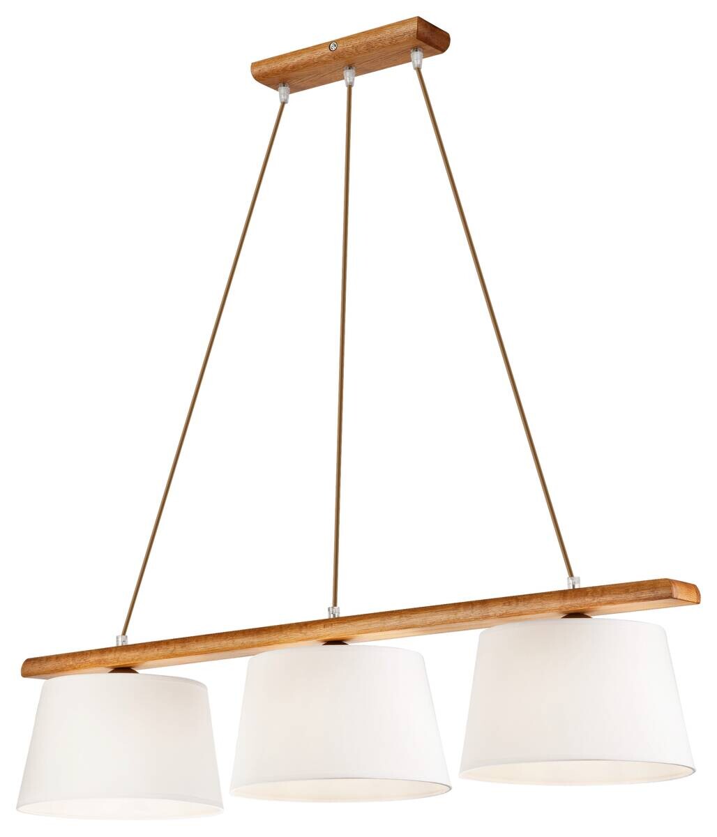 Lamkur Deckenleuchte Eiche rustikal Stahl Holz B/H/L: ca. 28x28x90 cm 3 Brennstellen