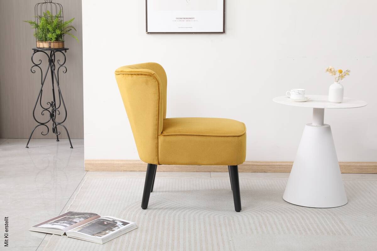 Sessel Emily gold Microfaser B/H/T: ca. 57x76x72 cm