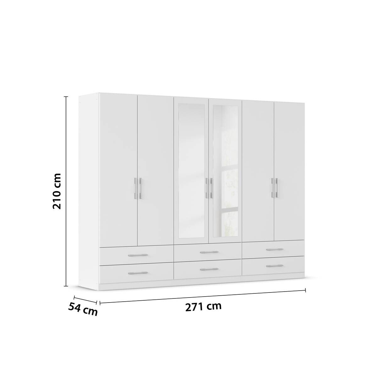 Kleiderschrank Hersbruck Alpinweiß B/H/T: ca. 271x210x54 cm