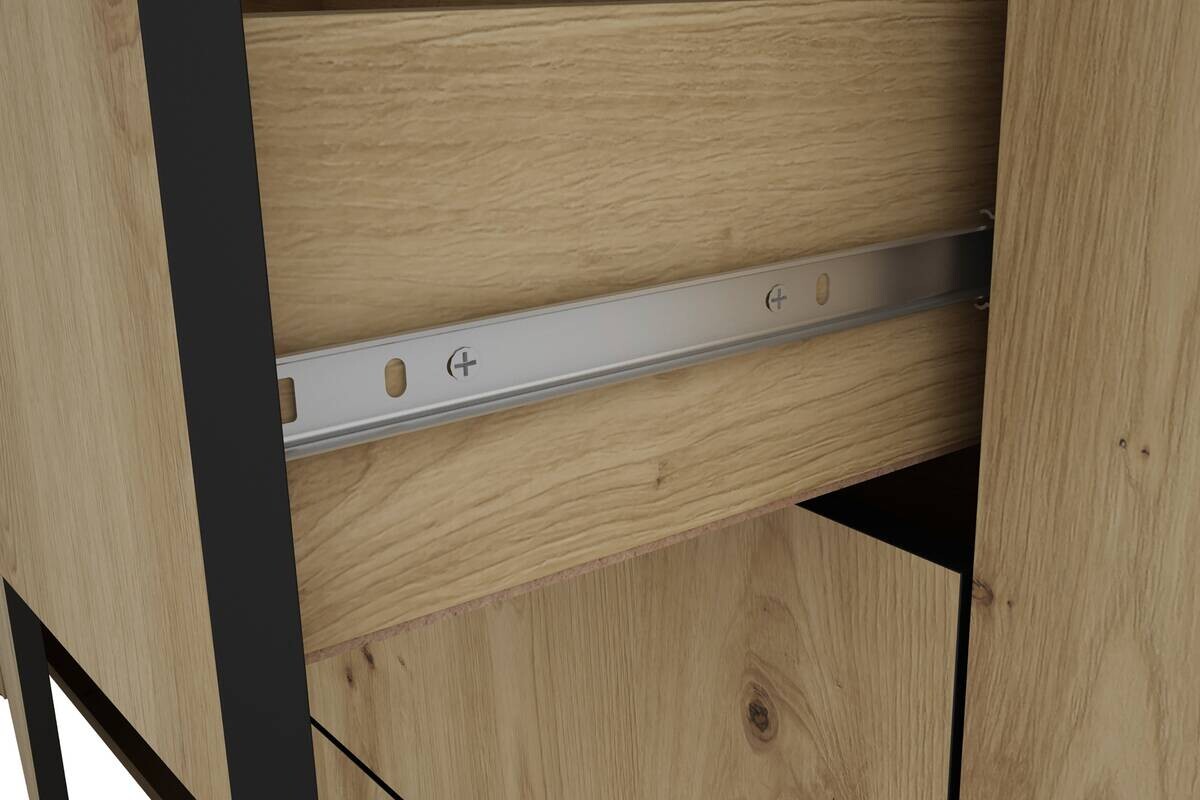 Sideboard FARO Eiche schwarz B/H/T: ca. 160x84x40 cm