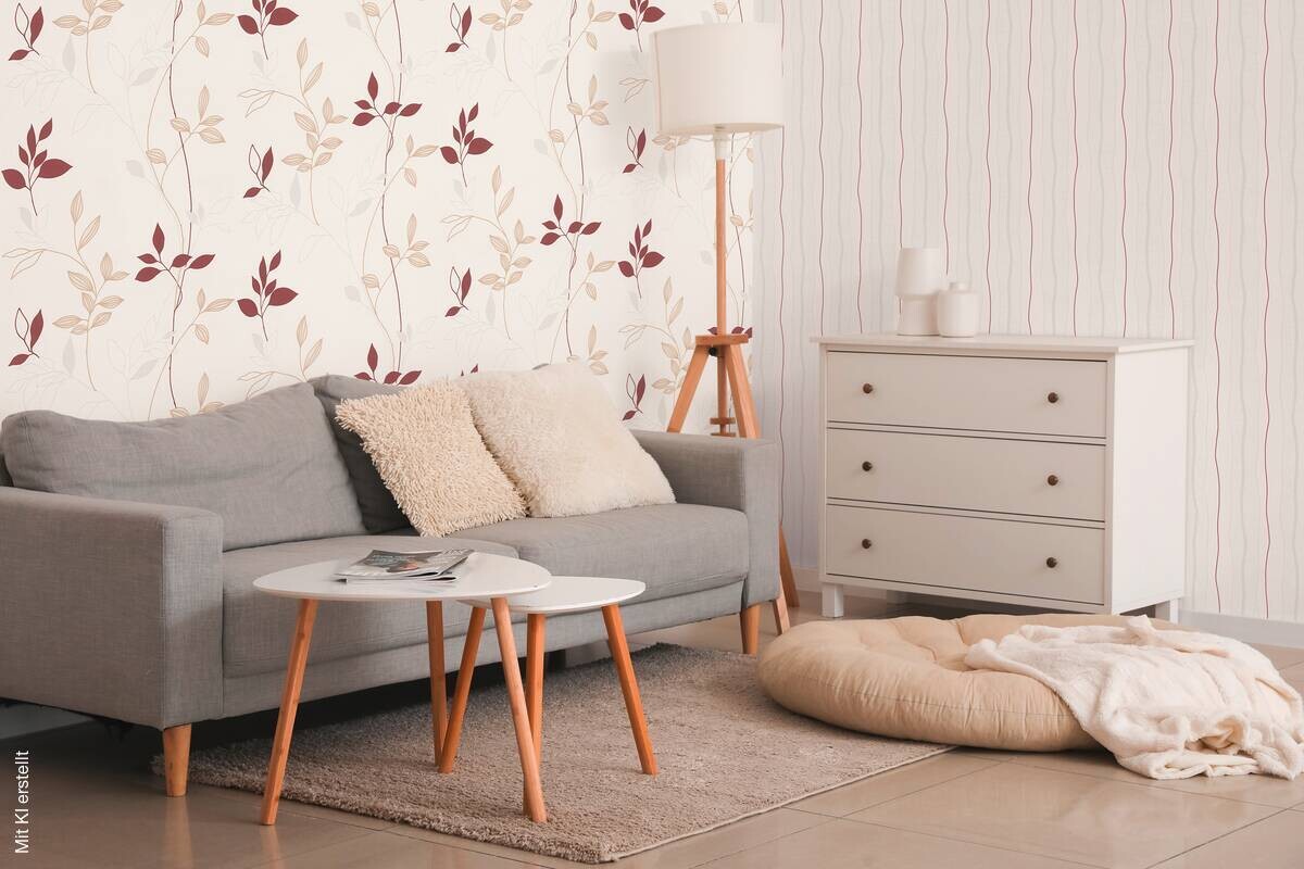 A.S.Creation Vliestapete rot beige B/H/D: ca. 53x1005x9,6 cm
