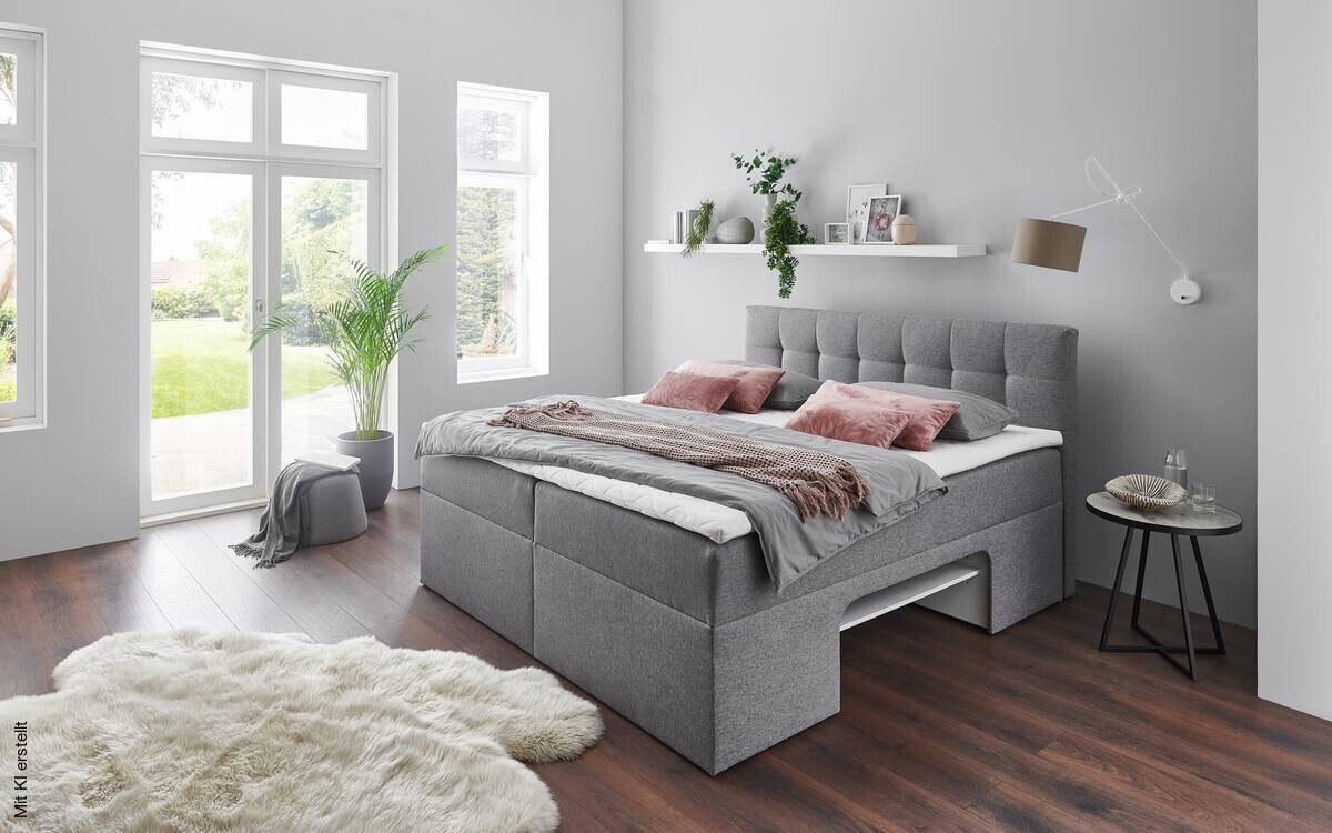 Boxbett Shelfie I hellgrau Liegefläche B/L: ca. 180x200 cm