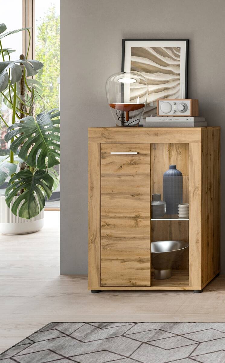 Vitrine Jam Eiche Wotan Nachbildung B/H/T: ca. 60x86x35 cm