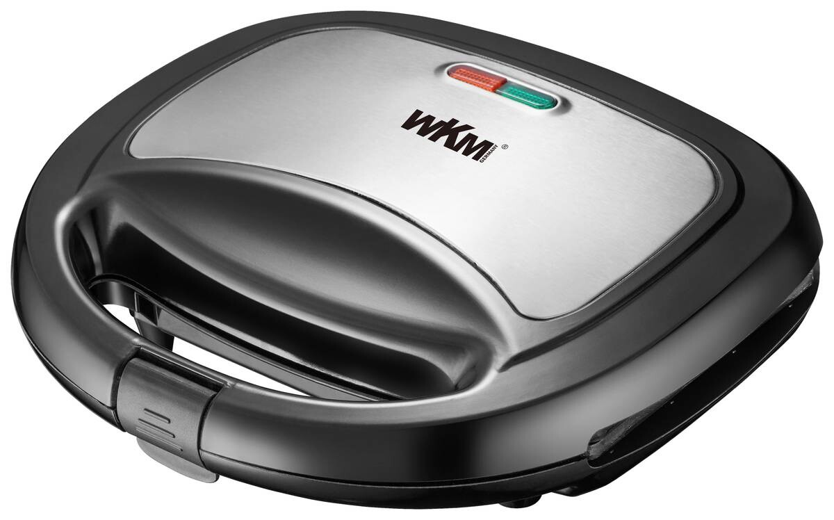 WKM Sandwichtoaster ST-850.1 schwarz stahlfarbig Kunststoff Metall B/H/T: ca. 23,5x7,7x21 cm