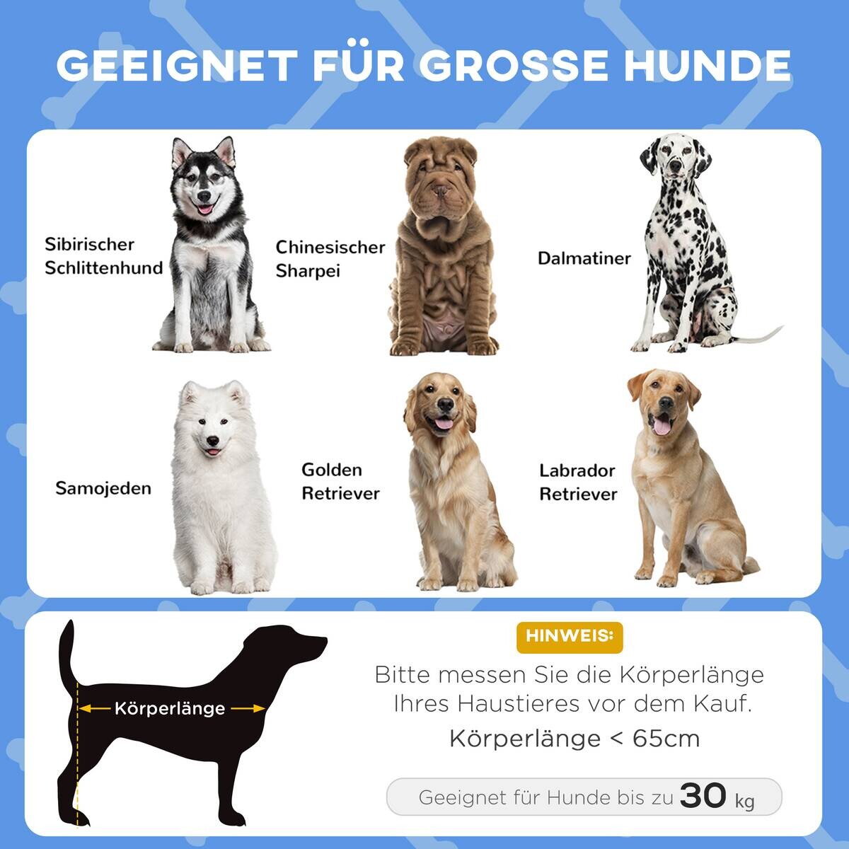 PawHut Hunde-Zubehör blau Edelstahl B/H/L: ca. 76x106x94 cm