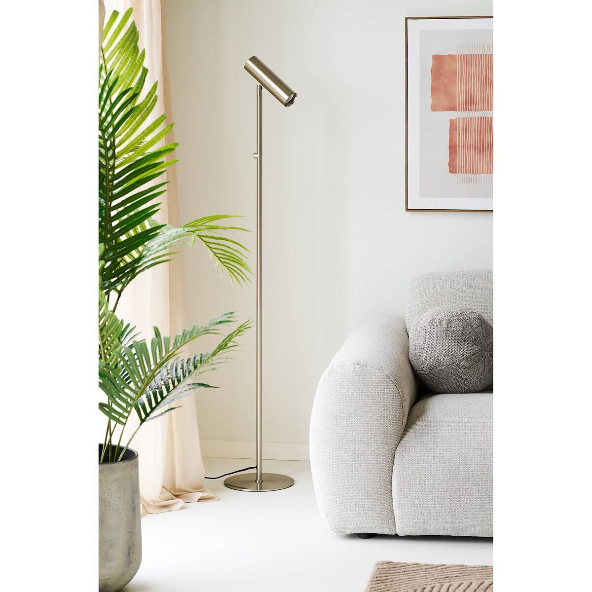 Housenordic Stehlampe Pariser silber Metall B/H/L: ca. 25x150x25 cm GU10 1 Brennstellen