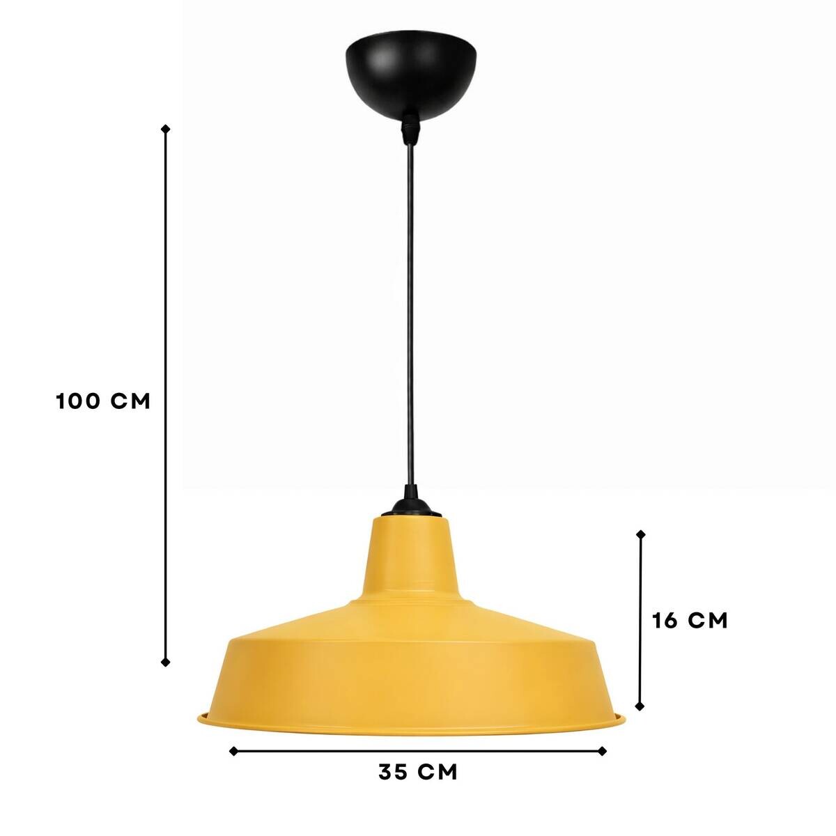 Opviq Pendelleuchte gelb B/H/T: ca. 35x100x35 cm E27 1 Brennstellen