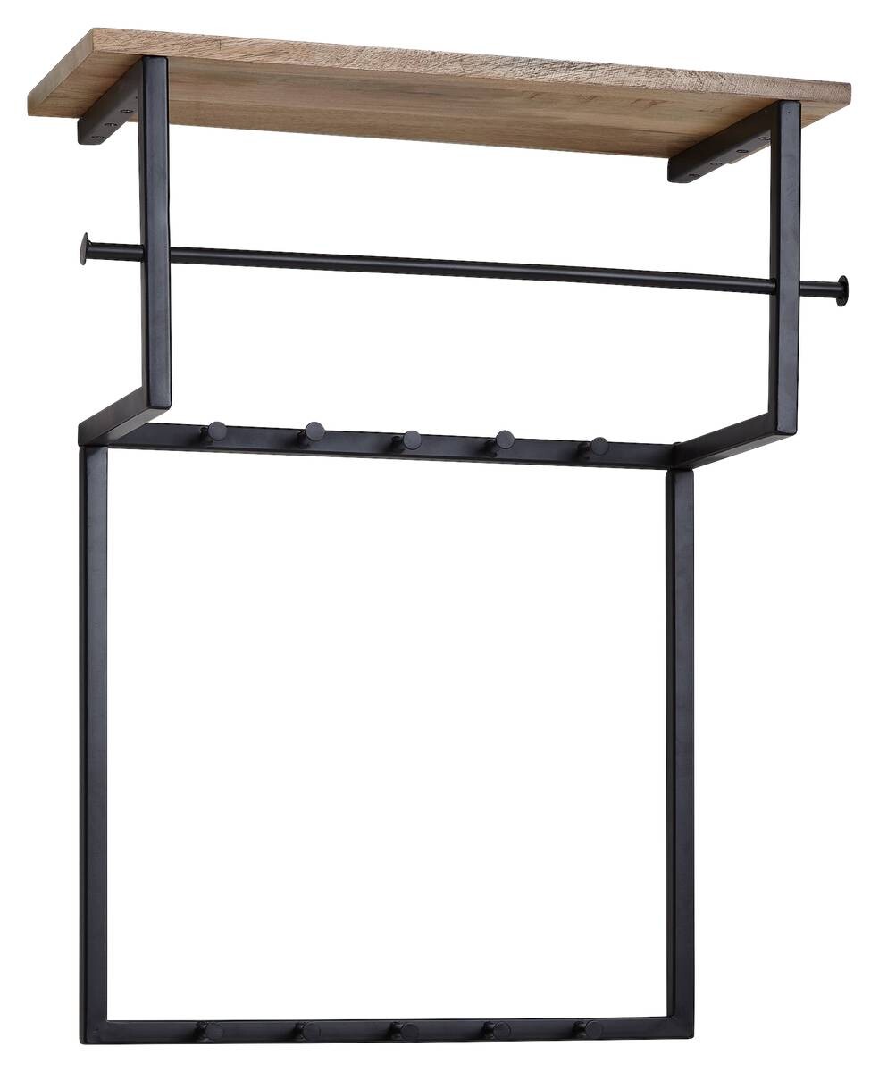 Garderobe natur schwarz pulverbeschichtet B/H/T: ca. 60x76x26 cm