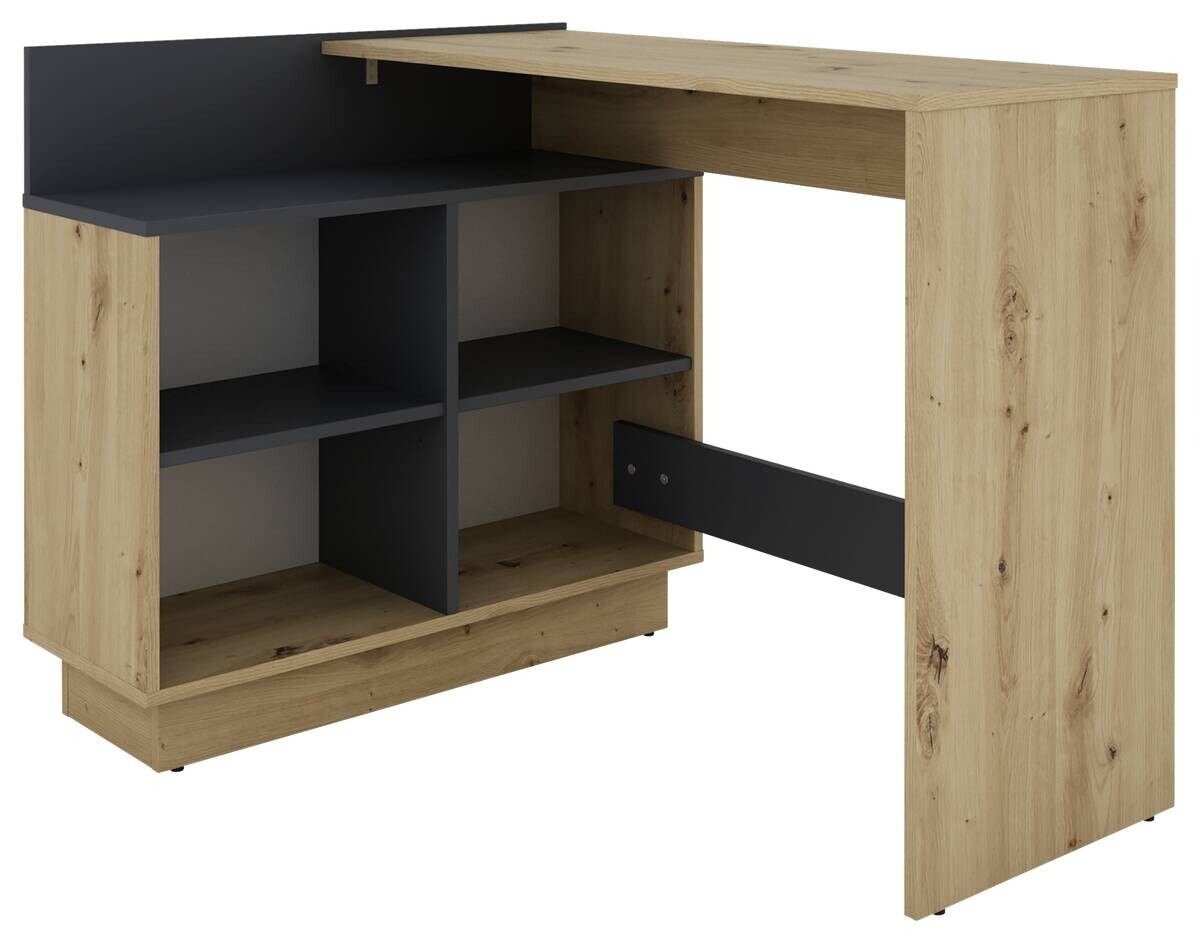 Eckschreibtisch BERNI Eiche Graphit B/H/T: ca. 102x77,5x80 cm