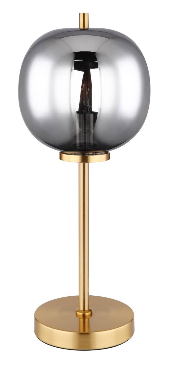 GLOBO Tischleuchte messing Metall Glas H/D: ca. 45x18,5 cm 1 Brennstellen