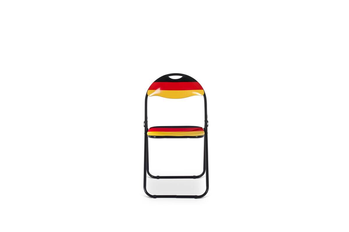 Klappstuhl Ben schwarz rot gold PVC Metall B/H/T: ca. 44,5x79,5x43 cm