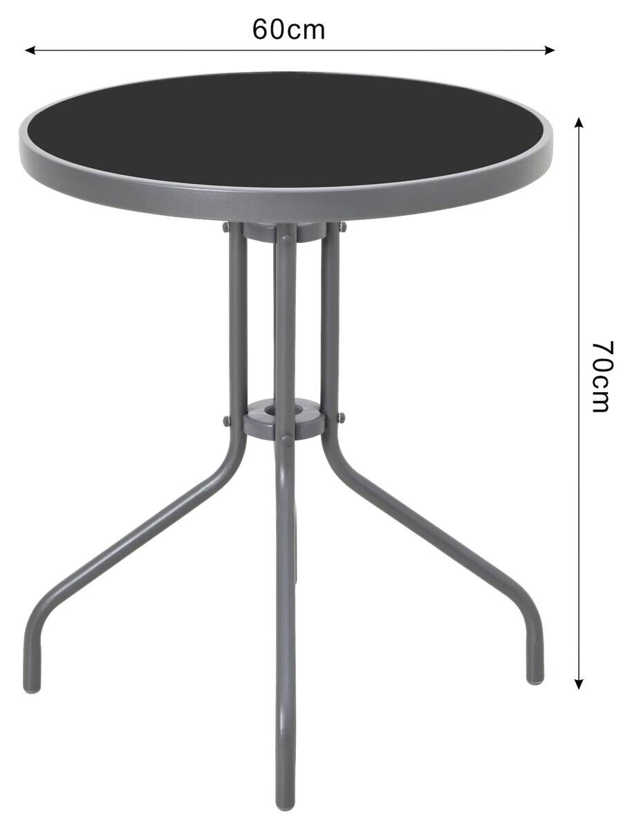 POCOline Gartentisch schwarz Stahl H/D: ca. 70x60 cm