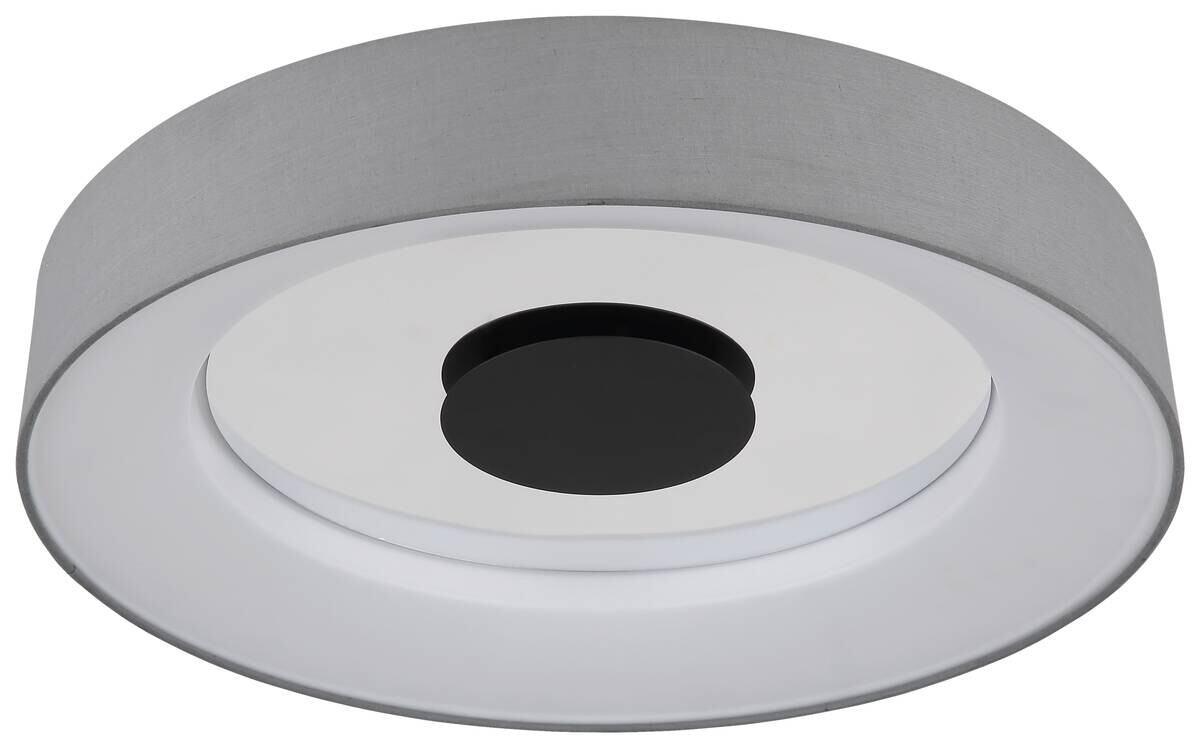 GLOBO LED-Deckenleuchte 48372-30 mattschwarz weiß grau Metall Textil H/D: ca. 9,8x46,8 cm