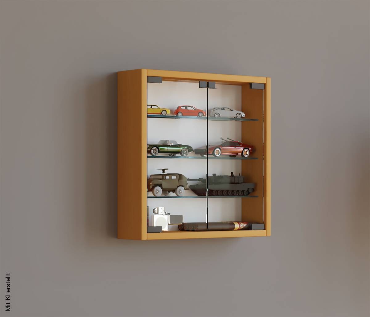 Vitrine Mandosa S buche Nachbildung Holzwerkstoff Glas B/H/T: ca. 40x40x10 cm