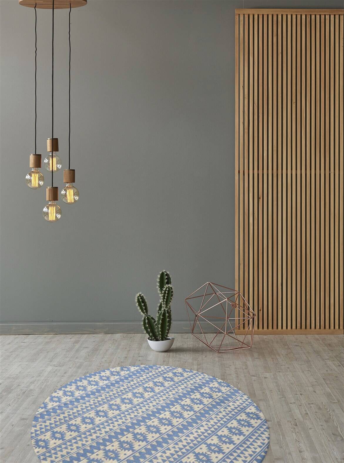 Kayoom Flachgewebeteppich Sunny 210 hellblau B/L: ca. 120x120 cm