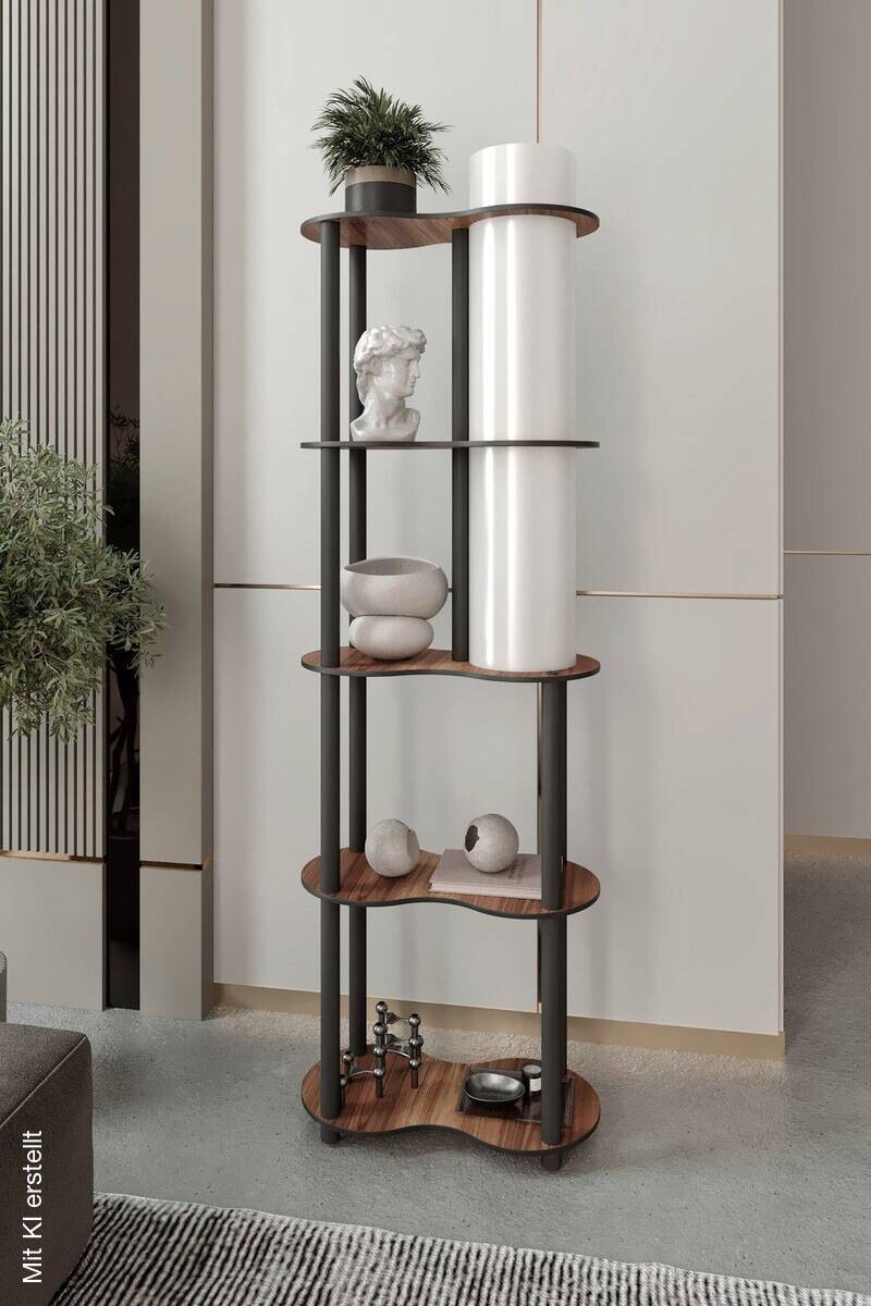 Stehleuchte nussbaum PVC MDF B/H/L/D: ca. 17x140x17x17 cm E27 1 Brennstellen