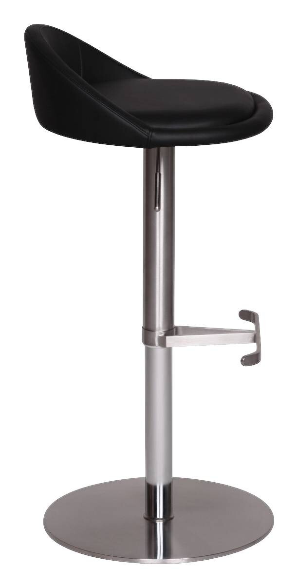 Barhocker schwarz Edelstahl Kunstleder Edelstahl Kunstleder Edelstahl B/H/T: ca. 36x65x37 cm
