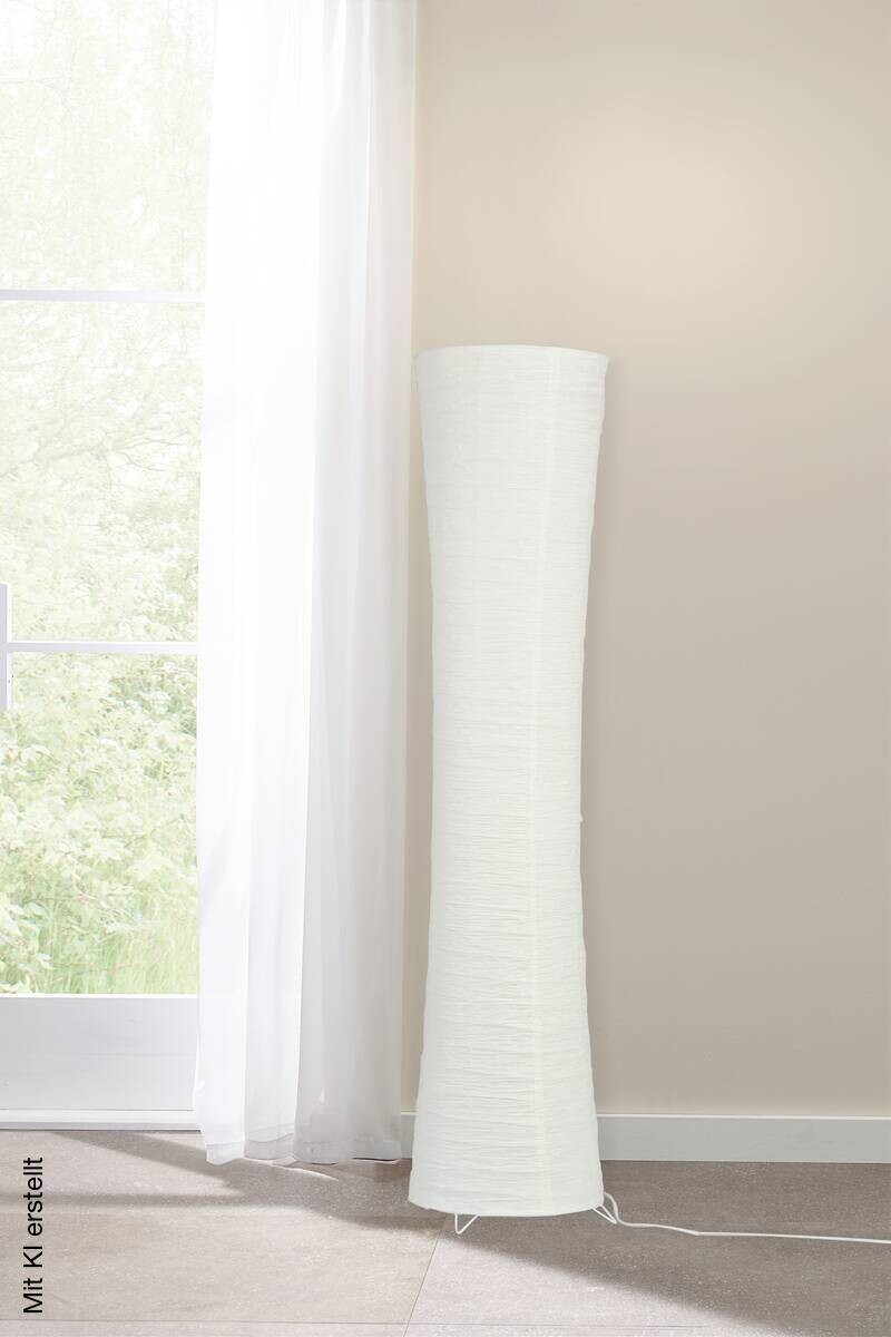 POCOline Stehlampe Curvy weiß Metall H/D: ca. 110x25 cm E14 2 Brennstellen