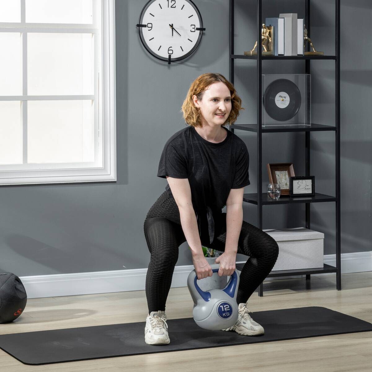 SPORTNOW Kettlebell blau Kunststoff B/H/L: ca. 17x28x24 cm