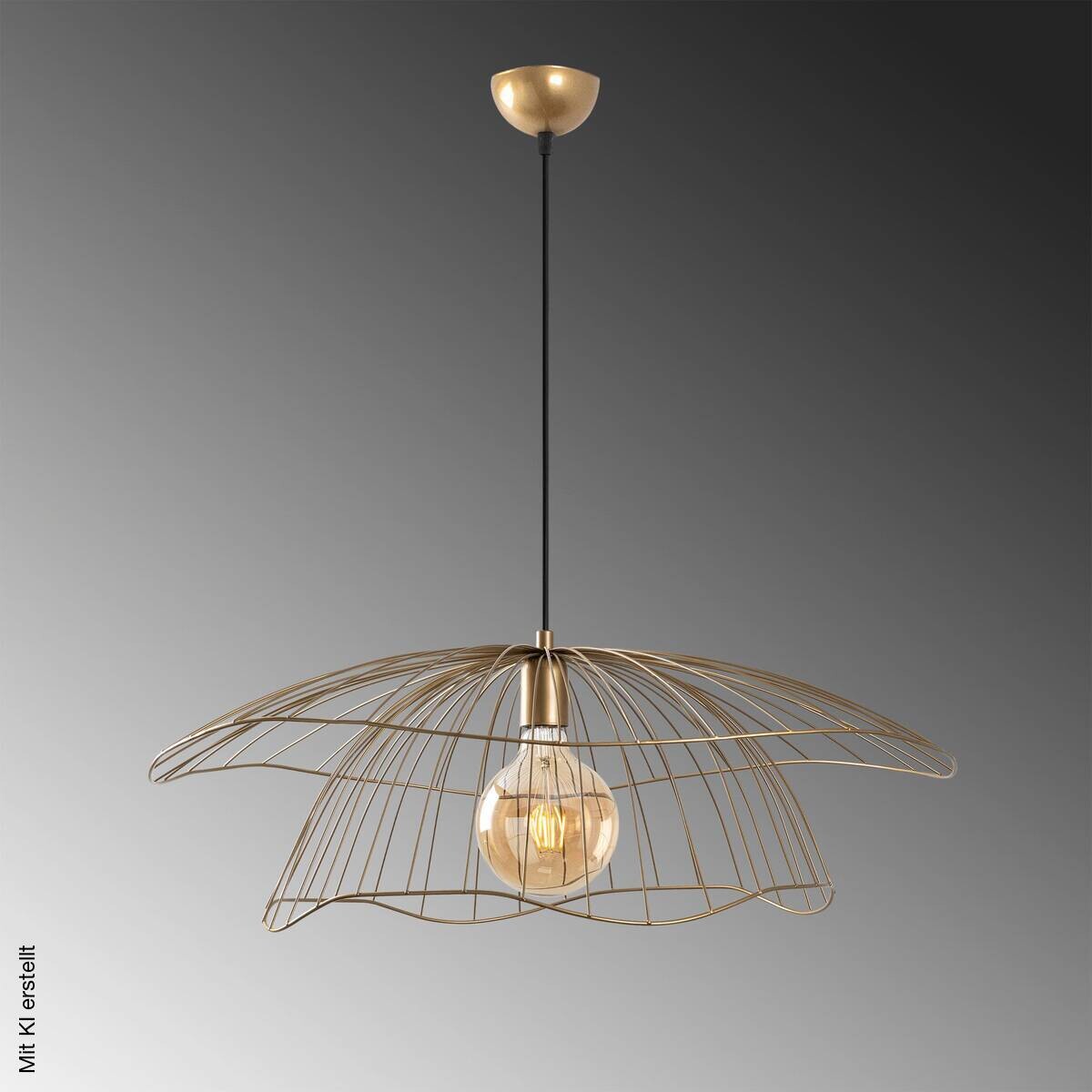 Opviq Pendelleuchte Mantar gold B/H/T/L/D: ca. 70x124x70x70x70 cm E27 1 Brennstellen