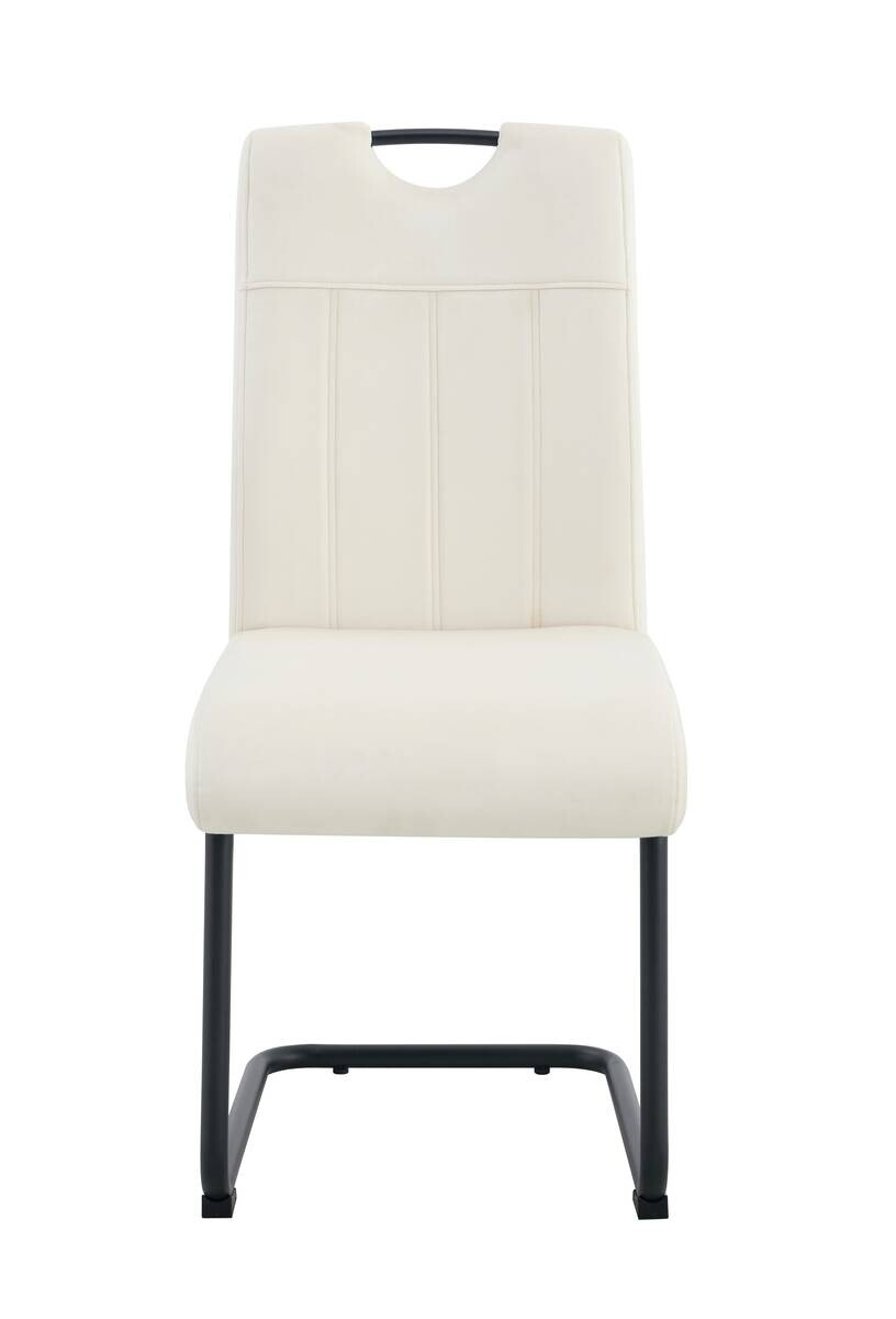 Schwingstuhl LISA, 2er Set creme Webstoff B/H/T: ca. 43x98x61 cm