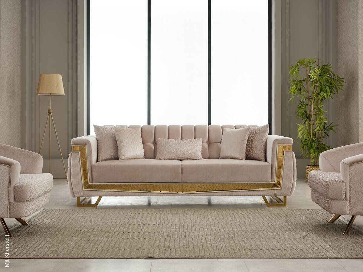 Sofa 3-2-1 Pera beige Webstoff