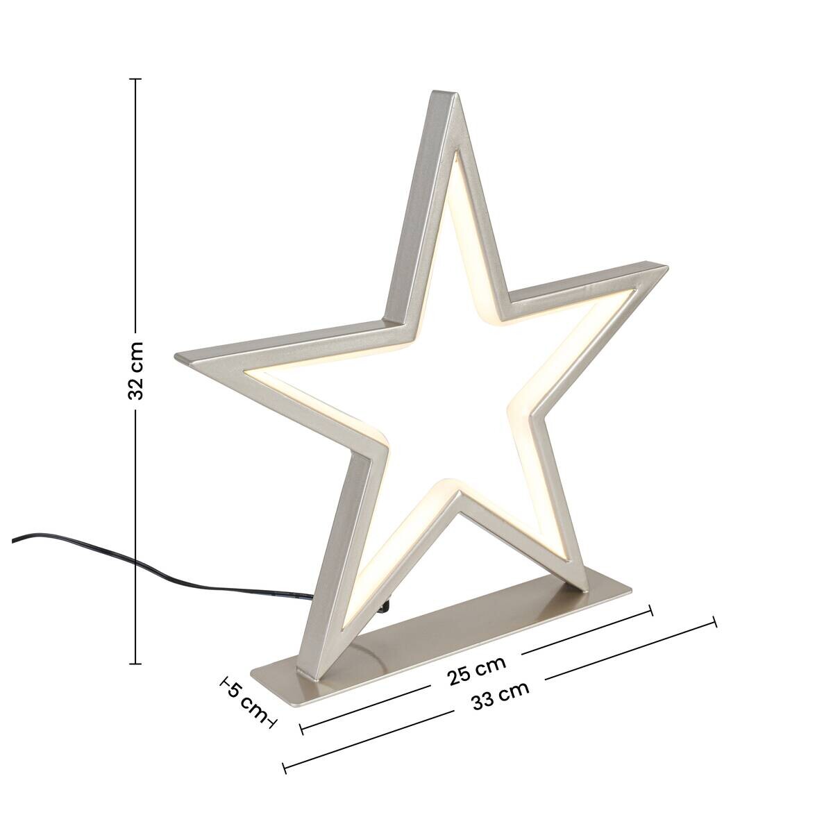 LED-Dekoleuchte Stella champagner Metall B/T/L: ca. 33x5x32 cm