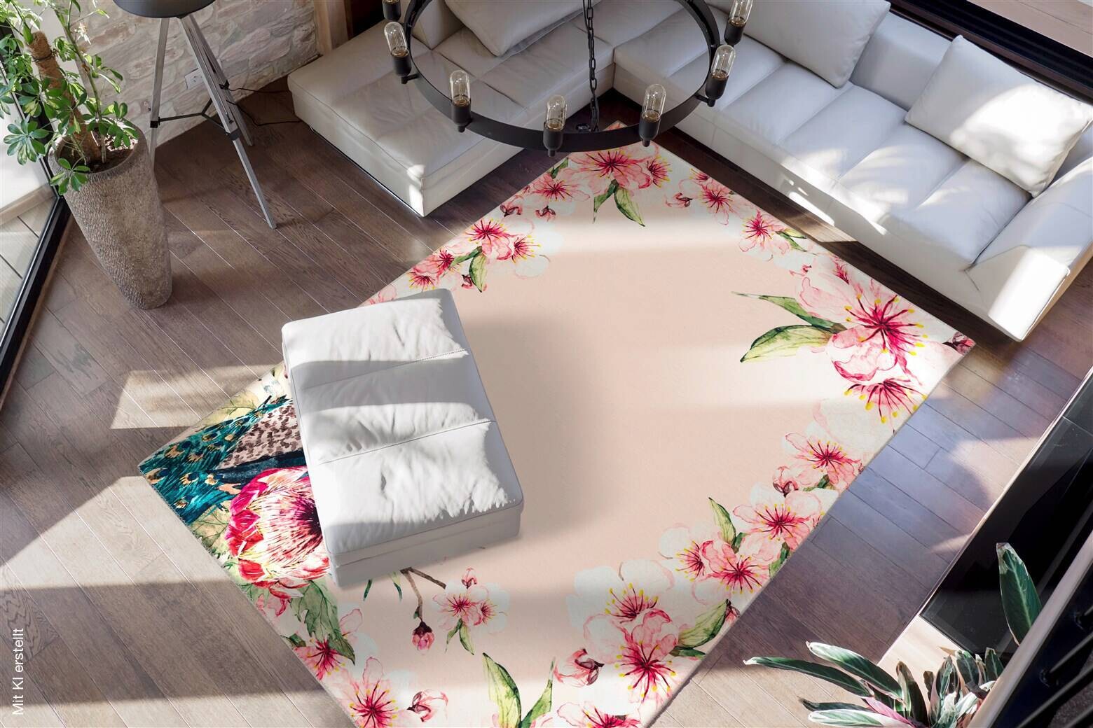 Kenda Sand Flachgewebeteppich Blossom 125 creme B/L: ca. 80x150 cm